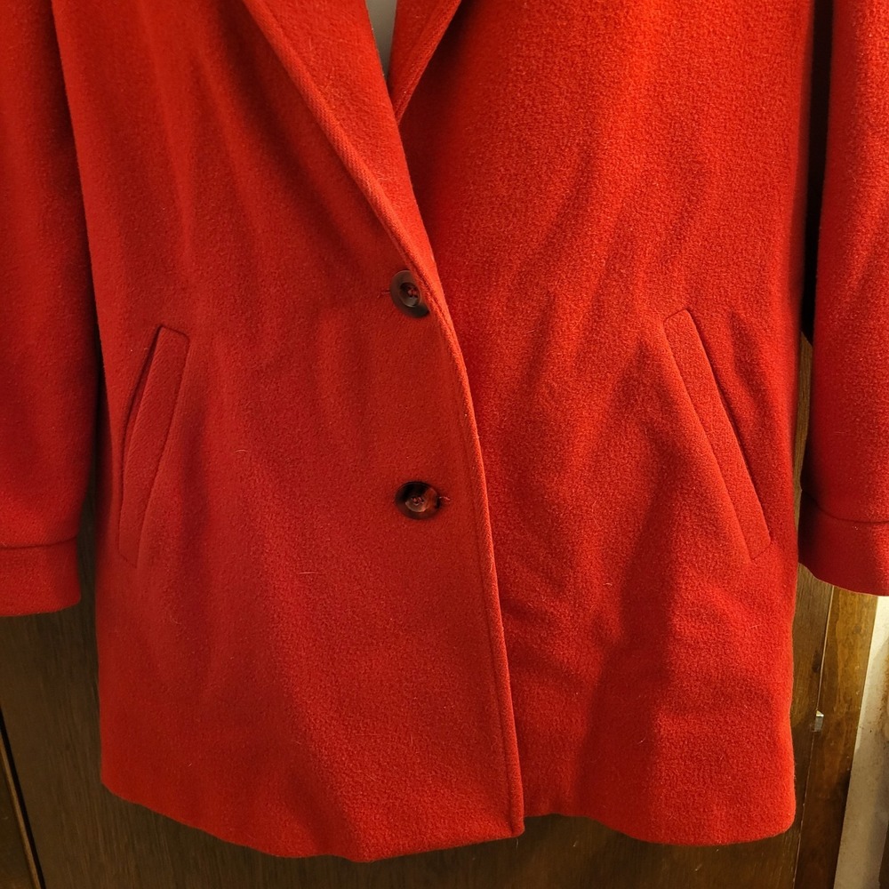 Karizma East Ltd. Vintage Wool Coat Red Lined Extra Button Womens‎ Size 10 - Picture 13 of 13